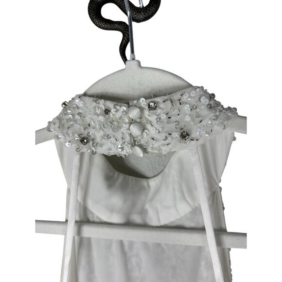 Retrofete Olivia Beaded Sequin Mini Dress Halter Party Bridal Evening Formal S - Picture 9 of 11